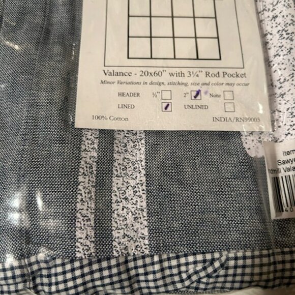 New Country Windmill window Valance in Duck Blue - Picture 5 of 7